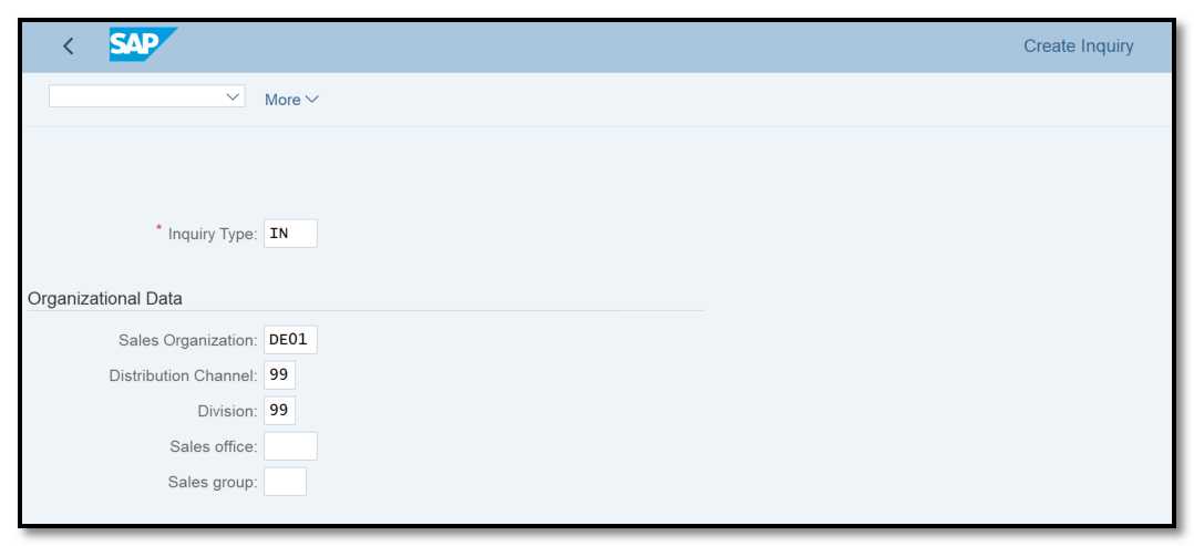 Creation Of An Inquiry And Quotation In SAP